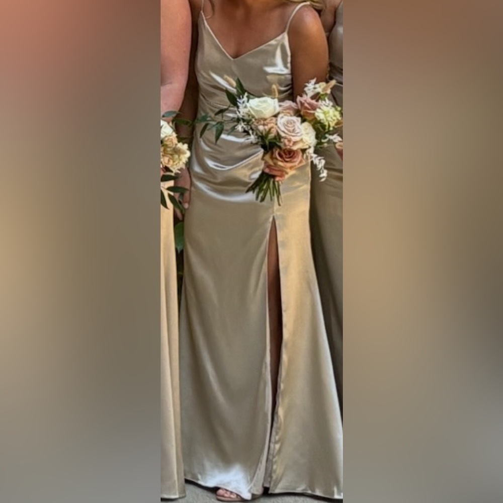 Birdy Grey Gold Satin Dress - Picture 2 of 8